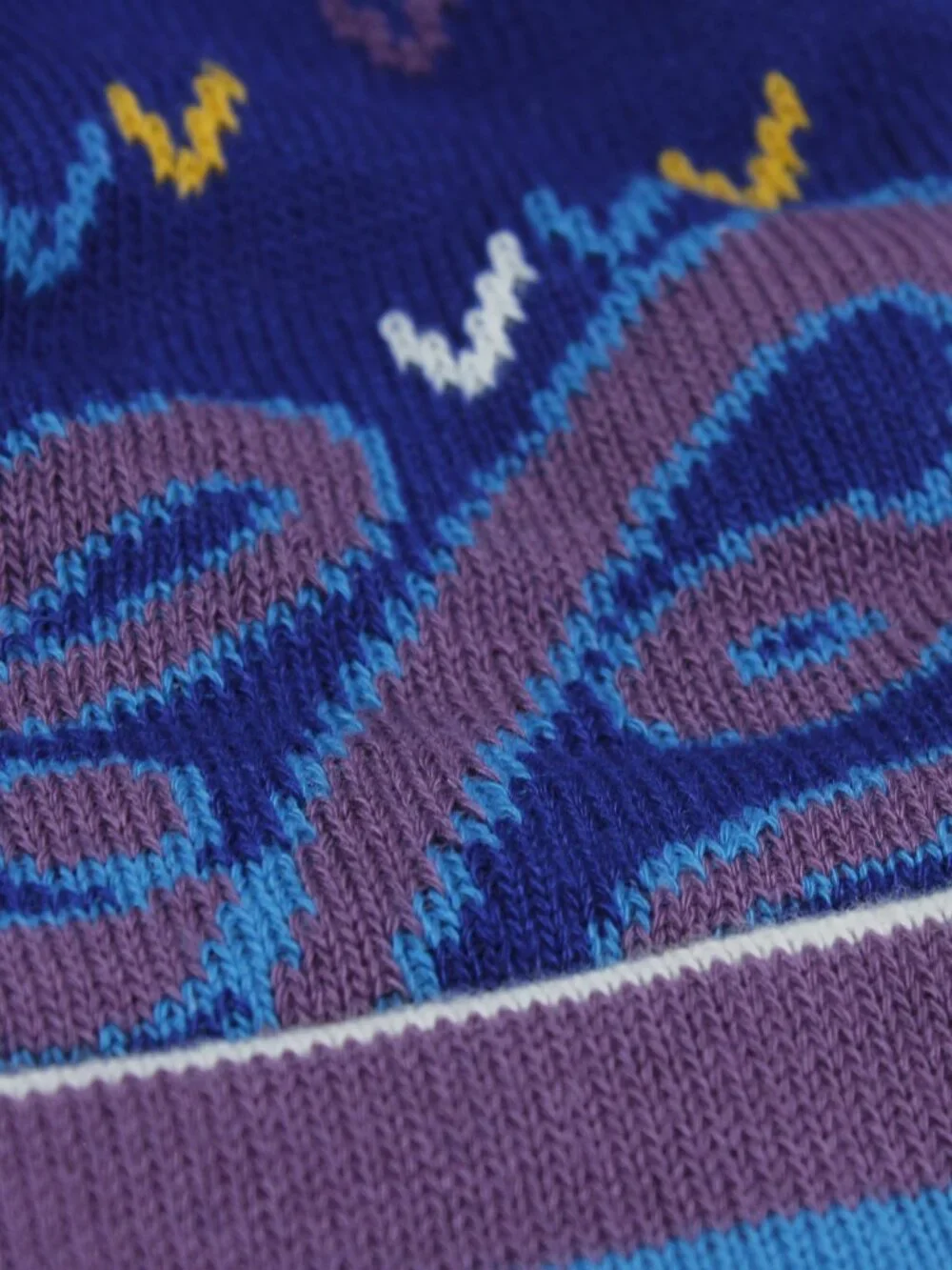 L.L.Bean Katahdin Pom Hat - Blue/Multicolor - Retro Graphic Design